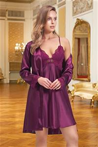 Nurteks Intimo Donna 5324 Saten Kimono Takım