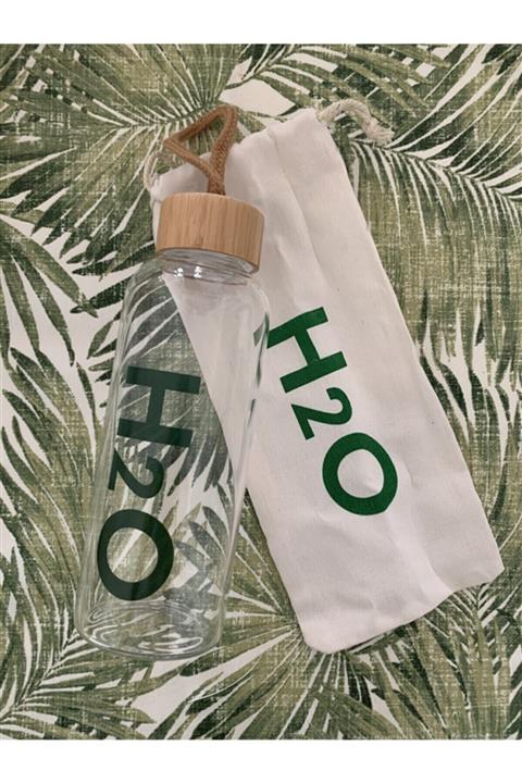 MİMOZA PARK Mimoza H2o Cam Matara 600 Ml Bambu Kapak