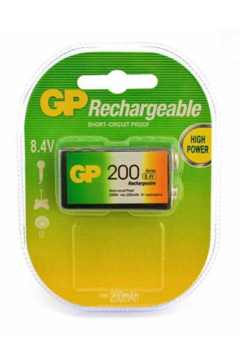 GP 20r8h 200mah 9v Şarjlı Pil (Tekli Blister)