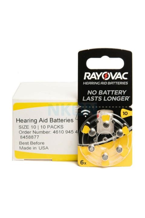 Rayovac 10 Numara Kulaklık Pili 5 Li Paket 30 Adet (1,45v)
