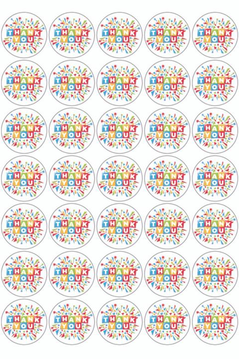 colortouch Thank You-3 Etiket 70 Adet 4x4 Cm