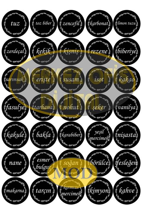 MOD Baharat Etiket 5cm 70 Adet