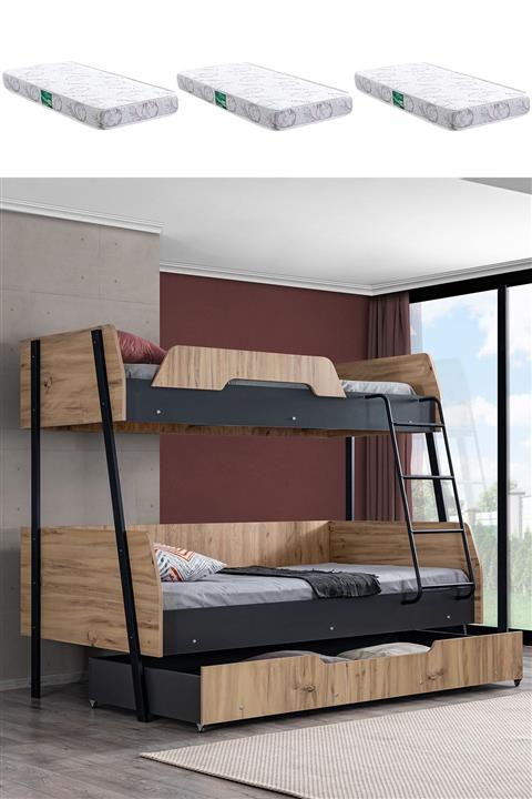 Setay Ranza, Alba Yavrulu Ranza, Antrasit Geniş Ranza + 3 Adet Comfort Yatak