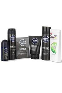 Nivea Men Erkek Cilt Bakım Seti + Clear Şampuan 180 Ml