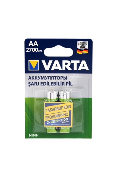 ATAELEKTRONİK Varta Elektrikli Diş Fırça Pili - Varta 2'li Şarjlı Pil Aa Kalem Ni-mh 2700mah 1 Kart 2 Adet Pil