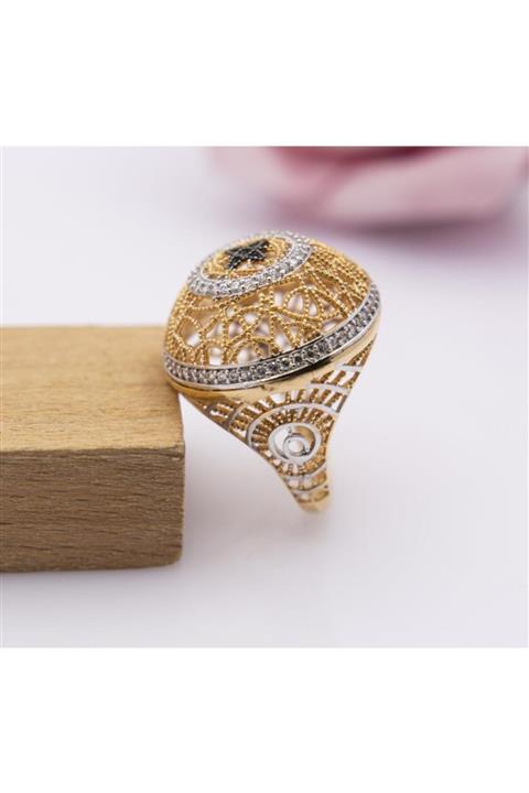 Latif Kuyumculuk 14 Ayar Altın Taşlı Rose Gold Renk Yüzük Lksyzk878