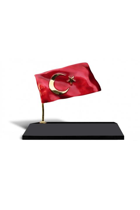 Taç Promosyon Altın Kaplama Türk Bayrak Masa Isimliği