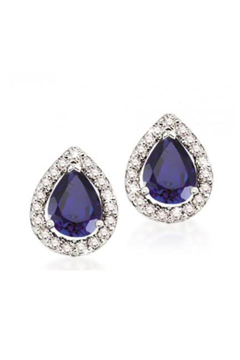 Emel Pırlanta 1.35 Ct. Pırlanta Safir Küpe
