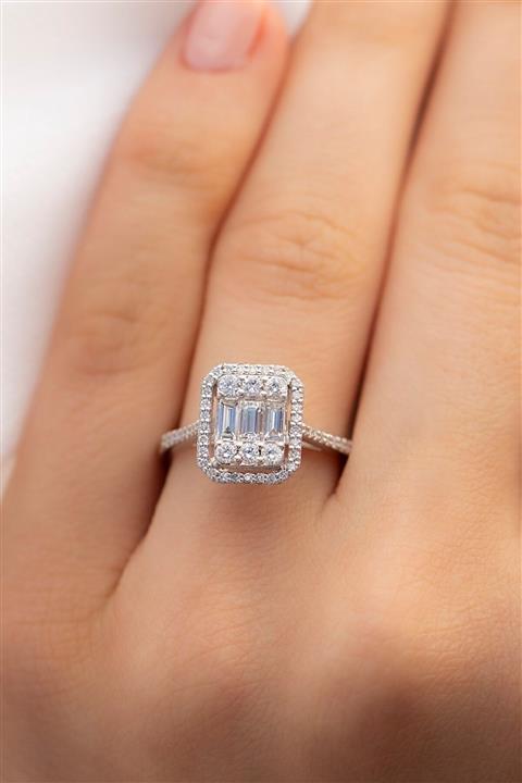 Parle Jewellery Özel Tasarım Pırlanta Baget Yüzük Pfr00126