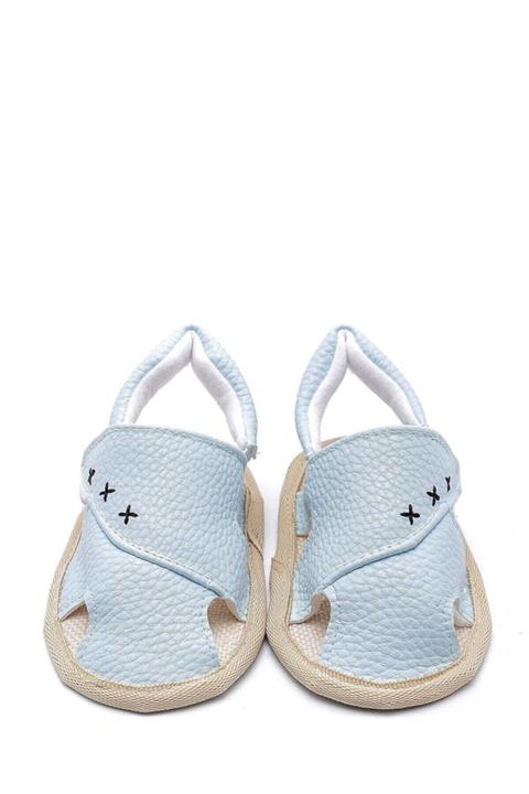First Step Nakışlı Arkası Açık Sandalet Mavi