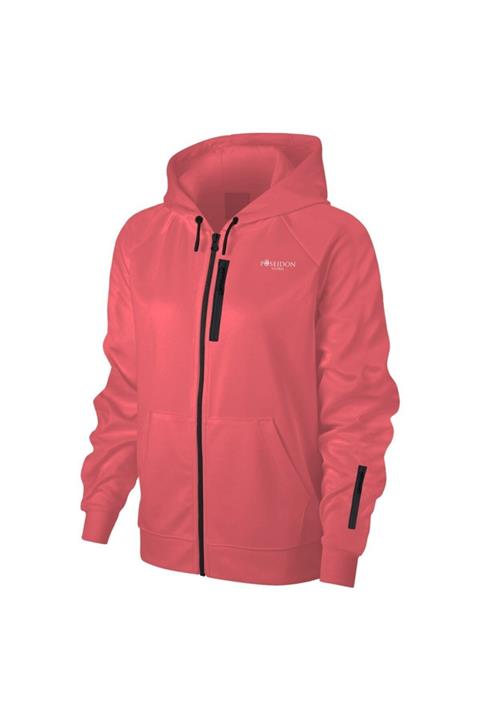 POSEIDONSTORM Kadın Pudra Büyük Beden  Günlük Sporcu 3xl-9xl Bilekten Fermuarlı M6 Sweatshirt