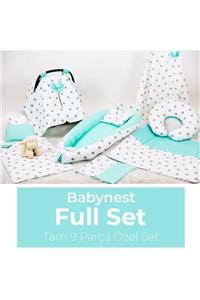 Babynest Full Set Mint Ve Gri Yıldız