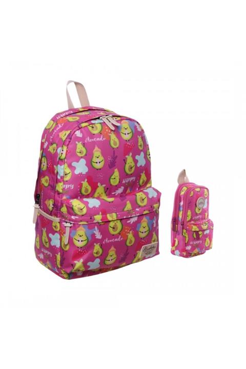 KAUKKO K1163 Nature Sırt Çantası Avacado ve Kalemlik