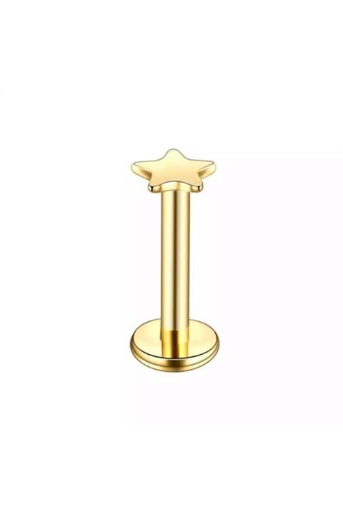 Jaida Moda Kadın Gold Cerrahi Çelik Yıldız Figürlü Labret Tragus Helix Piercing