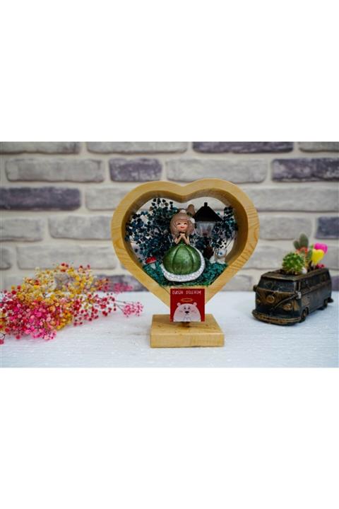 BURDANEVE Özür Dilerim Temalı Yeşil Kız Hediyelik Işıklı Teraryum