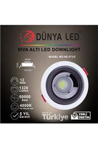 DÜNYA LED Hs.471/2 12w Led Downlıght Siyah Iç 4000k Ilık Beyaz Işık