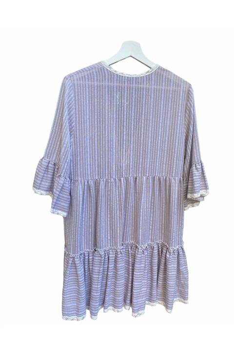 R.D. LAVENDER Şile Bezi Mini Elbise Gri-yeşil 36- 38 Beden