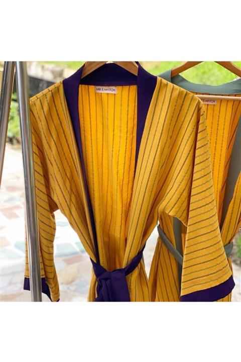 Mix And Match Home Pamuk Keten Kimono / Plaj Elbisesi