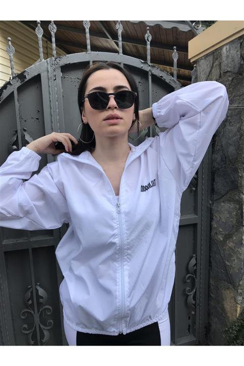 MarkaTIF Beyaz Baskılı Yağmurluk