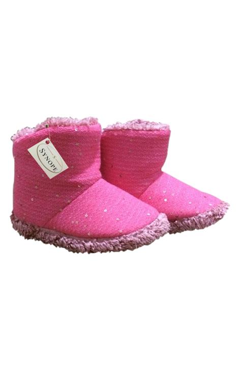 SYNOPE Kadın Panduf Ev Botu Ev Ayakkabısı (pembe Pullu Çocuk)