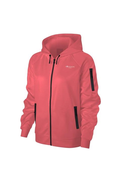 POSEIDONSTORM Kadın Büyük Beden  Pudra Günlük Sporcu Sweatshirt 3xl-9xl Koldan Fermuarlı M5