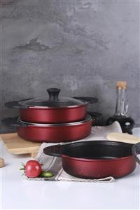 ACAR Ahenk Bordo  Döküm Sahan Set -3lü