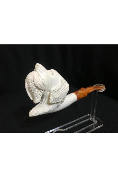 pelny Lületaşı Av Köpeği Figürlü Pipo