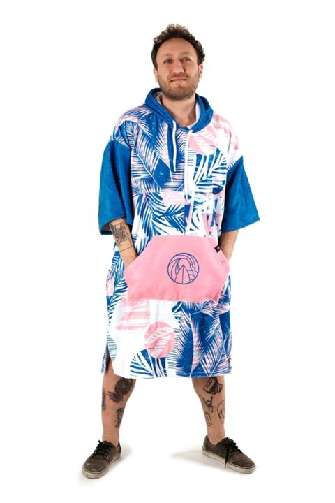 SEAMOUNT Unisex Mavi Palm Surf Tasarım Baskılı Havlu Panço