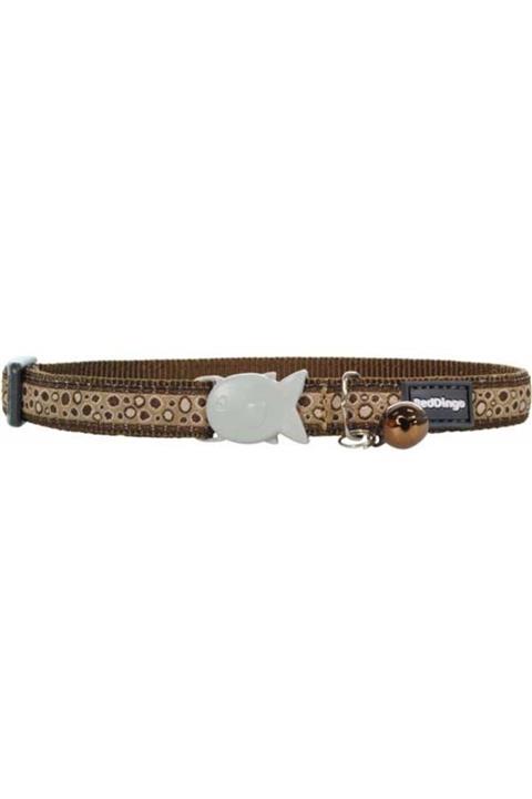 RedDingo Red Dingo Bedrock Desenli Kahverengi Kedi Boyun Tasmasi 12 Mm