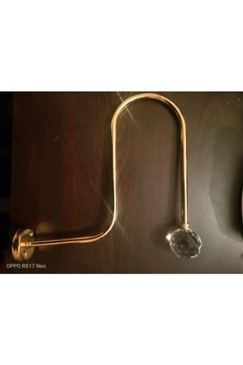 Majestıc Kristal Camlı U Renso Fon Perde Toplama Altın Sarısı