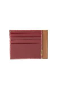 PİRCİ Unisex Bordo Handy Çift Taraflı Deri Kredi Kartlık