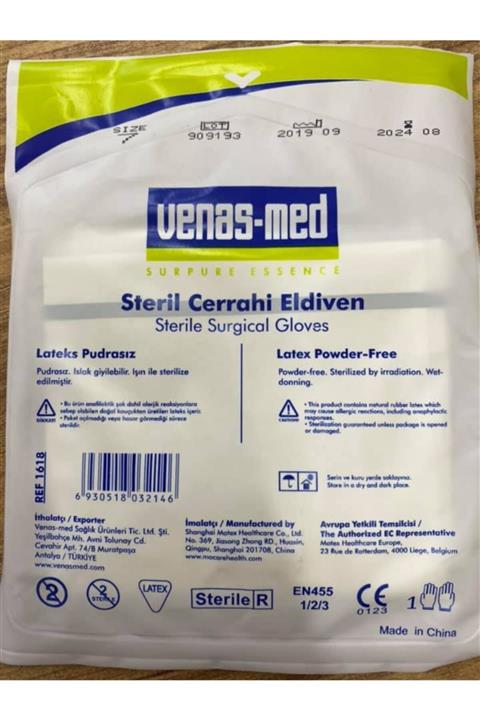 Venas Med Steril Eldiven Lateks Pudrasız No:8,5