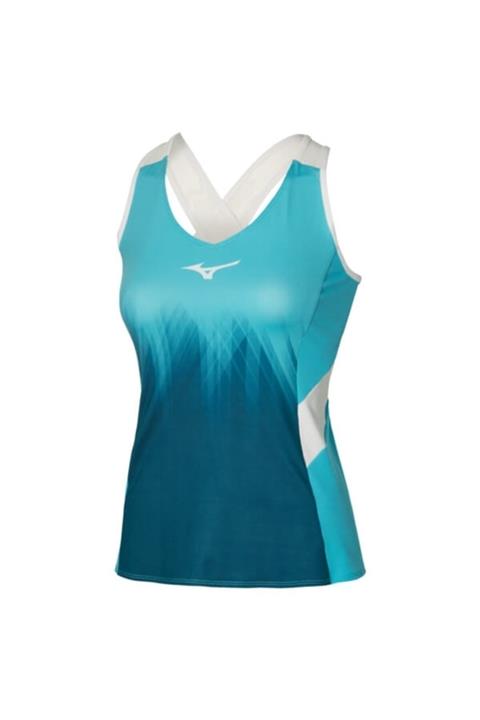 MIZUNO Printed Tank Kadın T-shirt Mavi