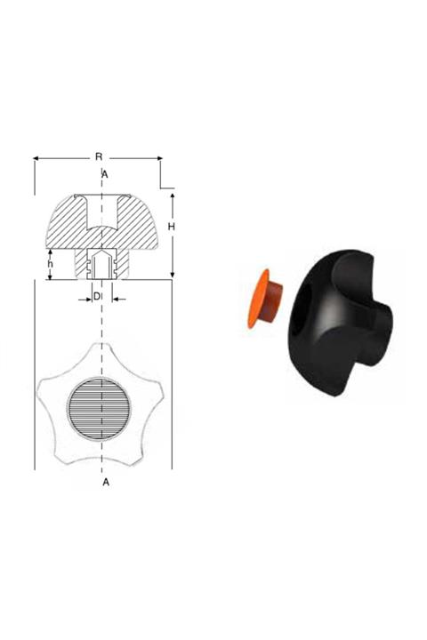 YİSA Çap-50 Metrik-6 Plastik Kelebek Burçlu Tıpalı-50 Ad.