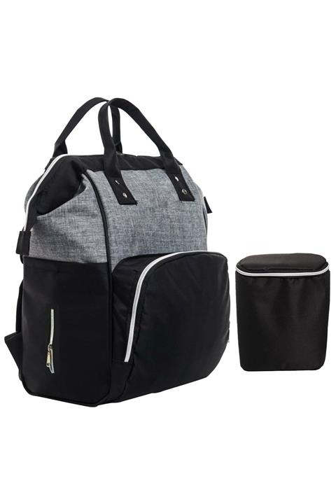 RUBBAG Bebek Bakım Çantası Ve Termal Çanta Siyah Gri 2'li Set