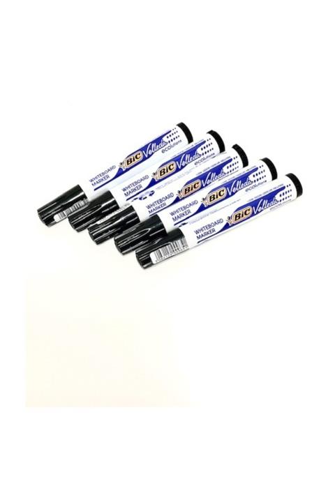 Bic Velleda 1751 Kesik Uç Beyaz Tahta Kalemi Siyah 5'li