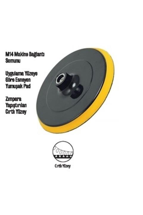 YIEDA Meşem Cırtlı Disk Zımpara Tabanı 115 Mm + 6 Adet Zımpara Kağıdı