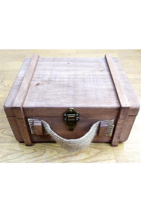 Vipfırsat Nostaljik Dekoratif Ahşap Bavul 30x27 Cm