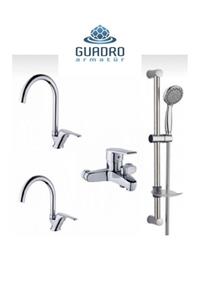 Guadro Armatür Guadro Banyo Mutfak Lavabo Sürgülü Duş