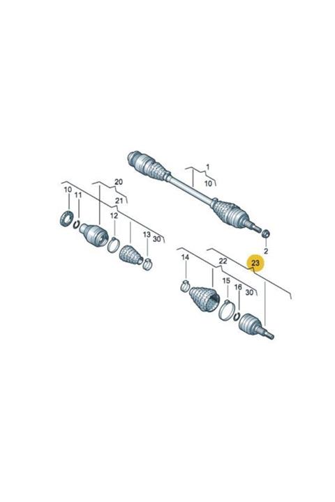 ÖZGÜÇYEDEK Aks Kafası Dıs Transporter T6 / T7 2.0tdı 12 Otomatık 7 Ilerı