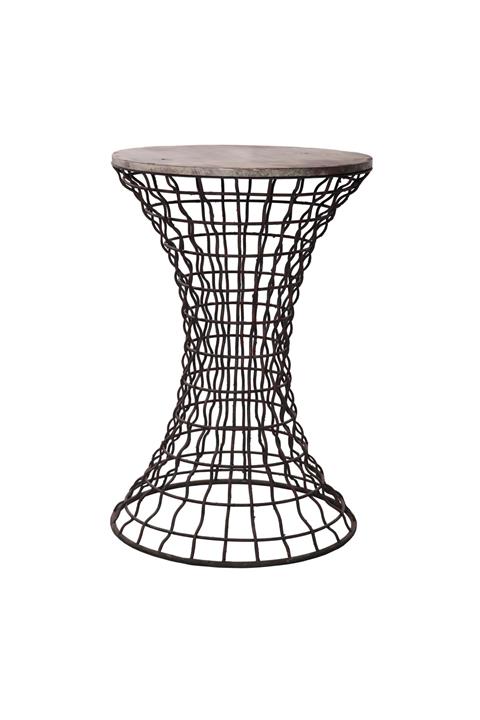 GAN DECOR Eskitme Kahverengi Yan Sehpa