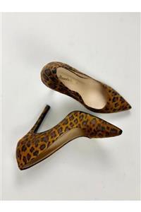 alexandra bargrizan Leopar Print Süet Deri Stiletto