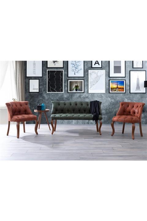 PİAEVİ Salon Balkon Cafe Ofis Tuval Çay Seti  2+1+1