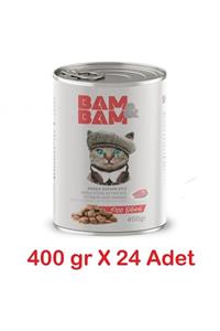 BAM&BAM Somonlu Soslu Kısırlaştırılmış Yetişkin Kedi Konservesi 400 gr x 24 Adet