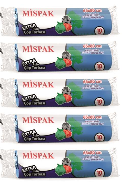 mispak Çöp Torbası Büyük Boy 65×80 Cm 5'li