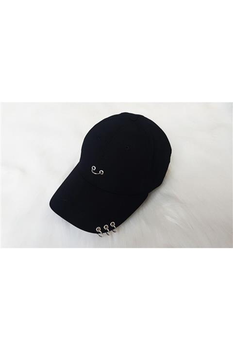 3D Yeni Trend Düz Renk New Piercing Siyah Şapka