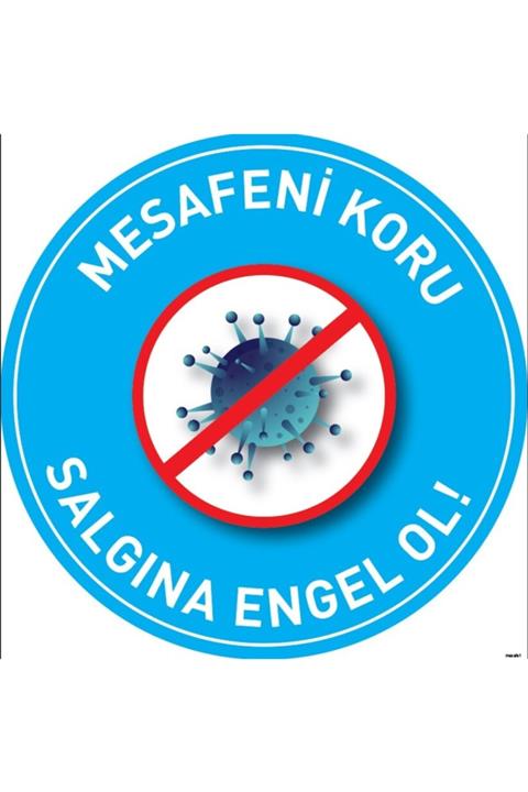 okulcenter Sosyal Mesafe Yer Yapıştırma 1 (laminasyonlu) 20x20 Cm