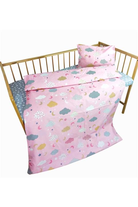 BEEA %100 Doğal Pamuk Bulutlu Bebek Nevresim Takımı