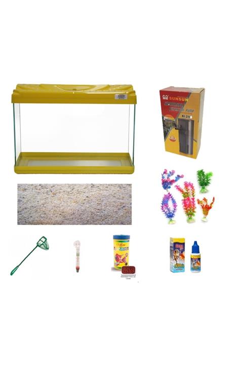 Kanki Pet Sarı 50 cm Kp5018 Ekonomik Hazır Akvaryum Seti