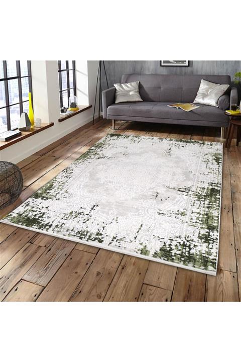 Moda İnci Halı 5448 Yeşil 100x300 Cm Modern Yolluk